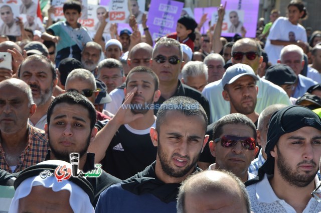  فيديو: الالاف في مظاهرة الشهيد محمد والرئيس عادل بدير  على الشرطة الاختيار محاربة كفرقاسم او عائلات الاجرام 